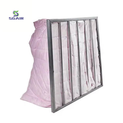 فیلتر هوای جیبی با قاب گالوانیزه با کارایی تصفیه 1 ~ 5μM برای AHU