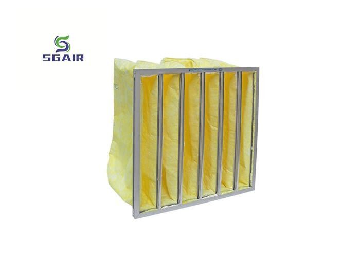 H13 فیلتر کیسه آلومینیومی 5μM زرد با ظرفیت بزرگ گرد و غبار