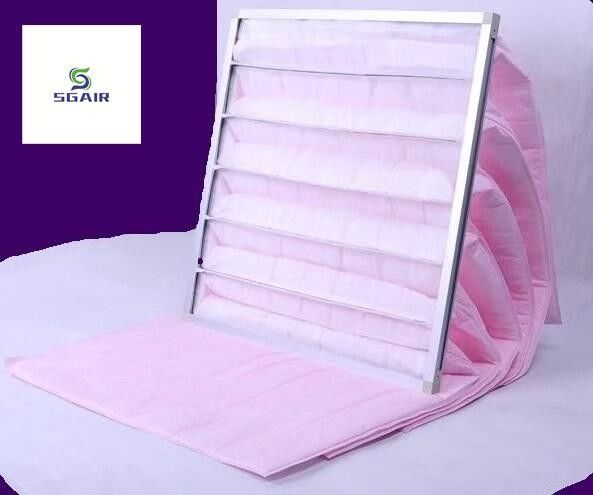 فیلترهای تصفیه کننده هوای مصنوعی ۵۹۵ میلی متری، فیلتر کیسه ای F7 زرد