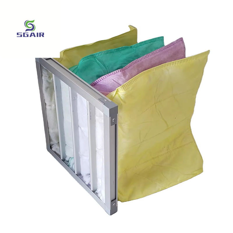 فیلتر جیبی فیبرگلاس سفارشی 99.97٪ H13 ~ H14 ضد خوردگی